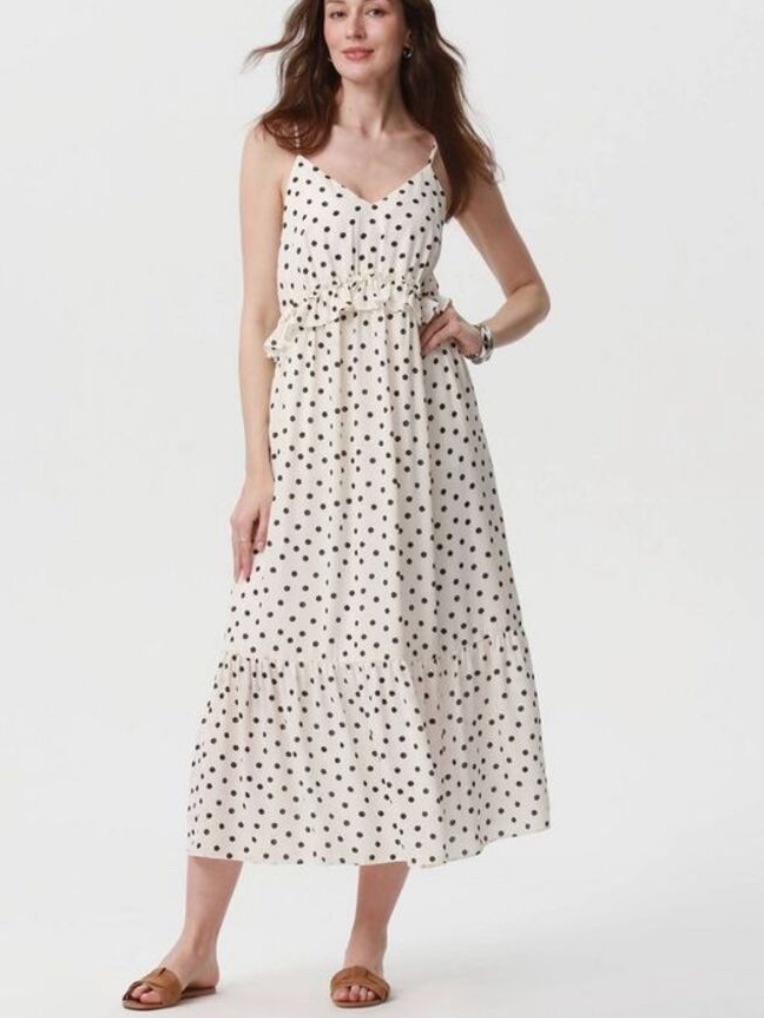 A New Day - Women's Tiered Midi A-Line Dress - A New Day White New
